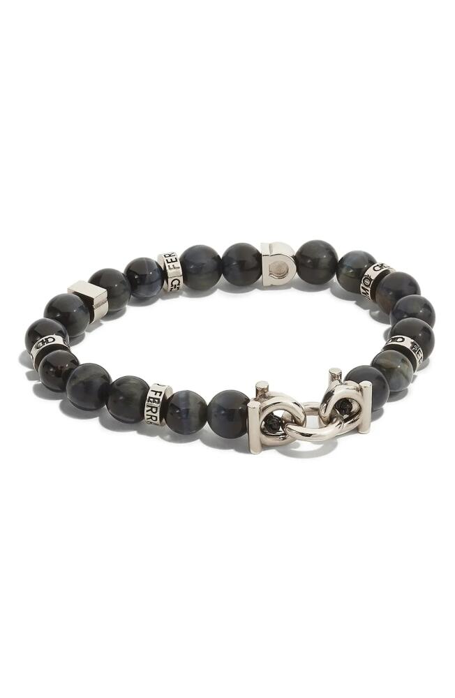 FERRAGAMO Men's Beaded Stone Stretch Bracelet in Falcons Eye Cover