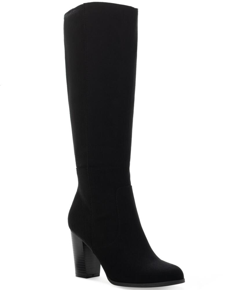 Style & Co Women's Addyy Knee High Dress Boots, Created for Macy's - Black Micro Cover