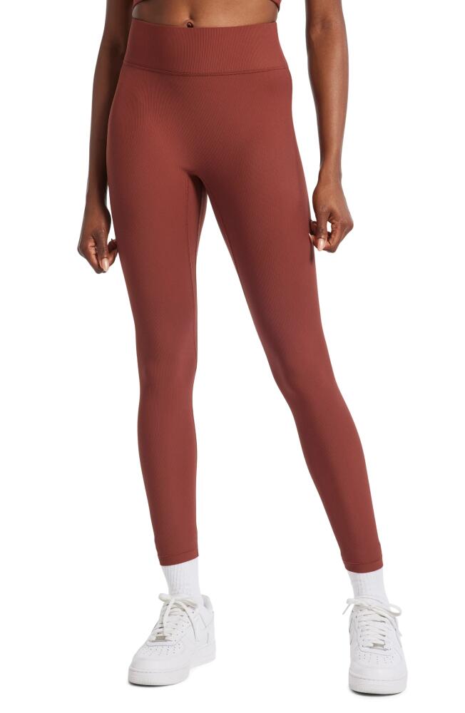 BANDIER Center Stage High Waist Rib Leggings in Cherry Mahogany Cover