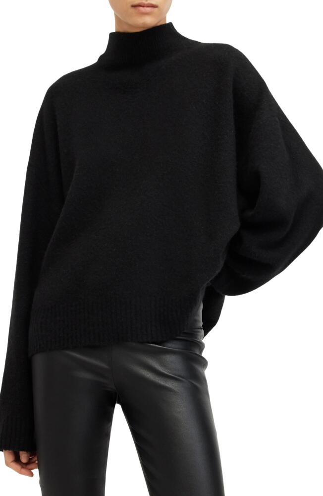 AllSaints Asha Oversize Mock Neck Sweater in Black Cover