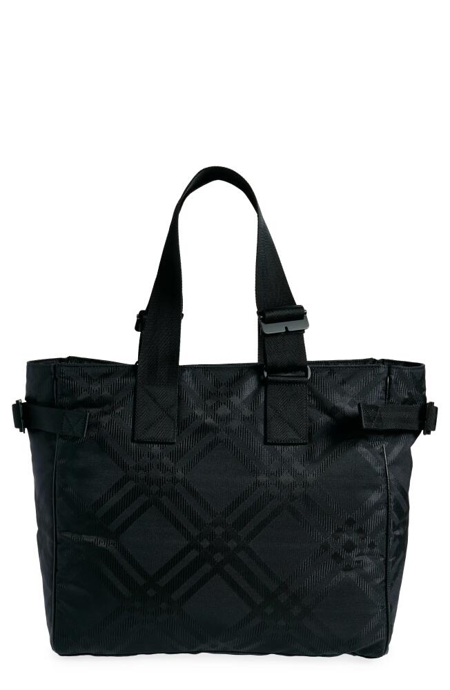 burberry Check Nylon Jacquard Tote in Black Cover