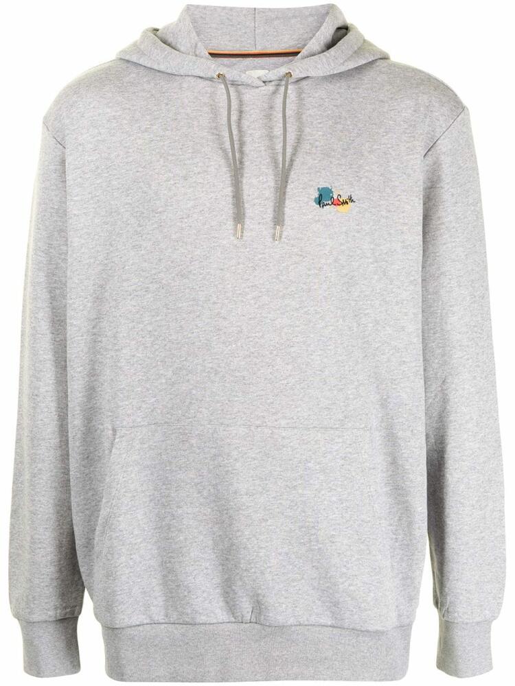 Paul Smith abstract-print cotton-blend hoodie - Grey Cover