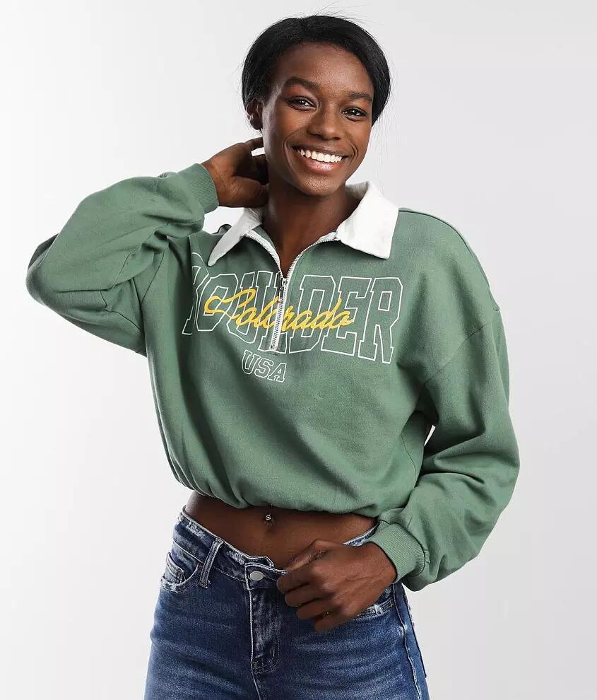 FITZ + EDDI Quarter Zip Cropped Pullover Cover