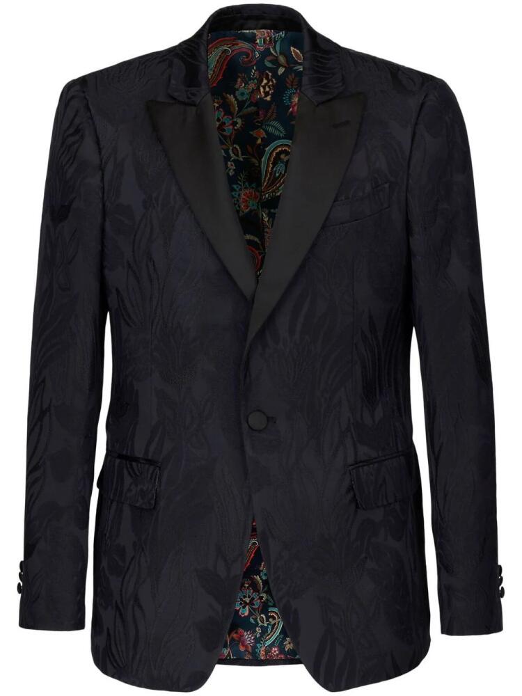 ETRO leaf-print tailored blazer - Black Cover