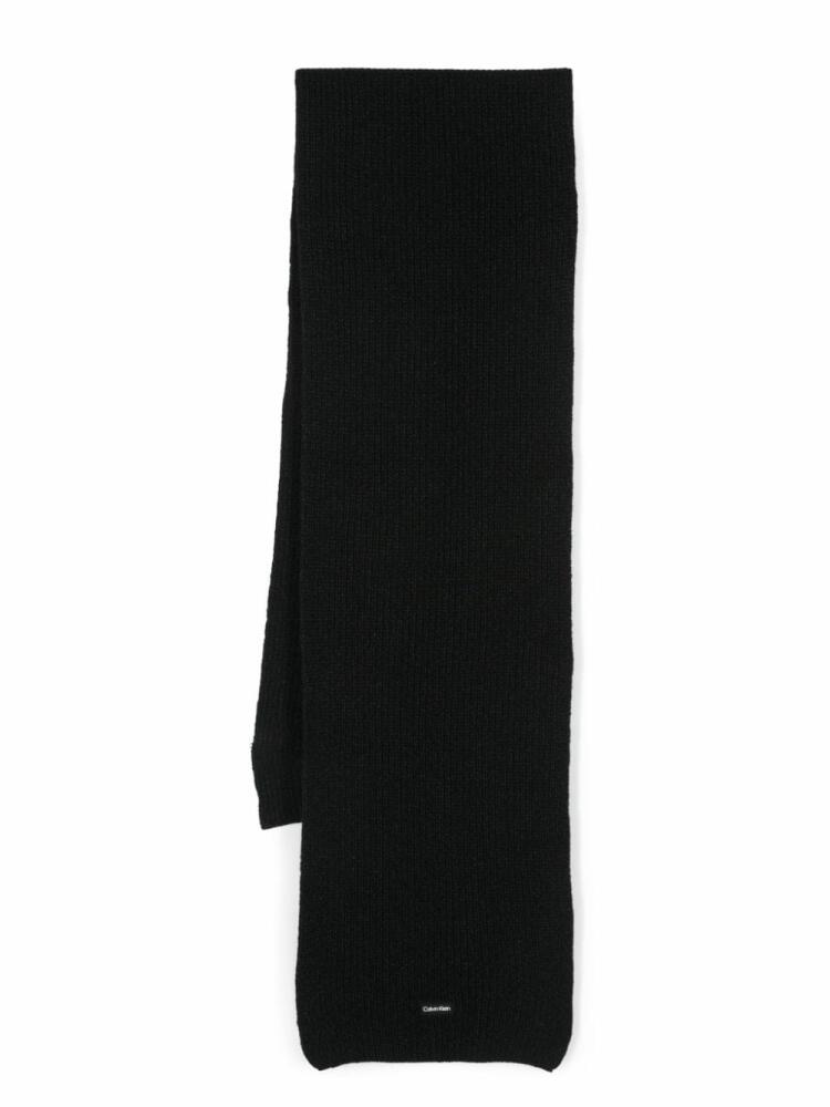 Calvin Klein Daddy mélange wool-blend scarf - Black Cover