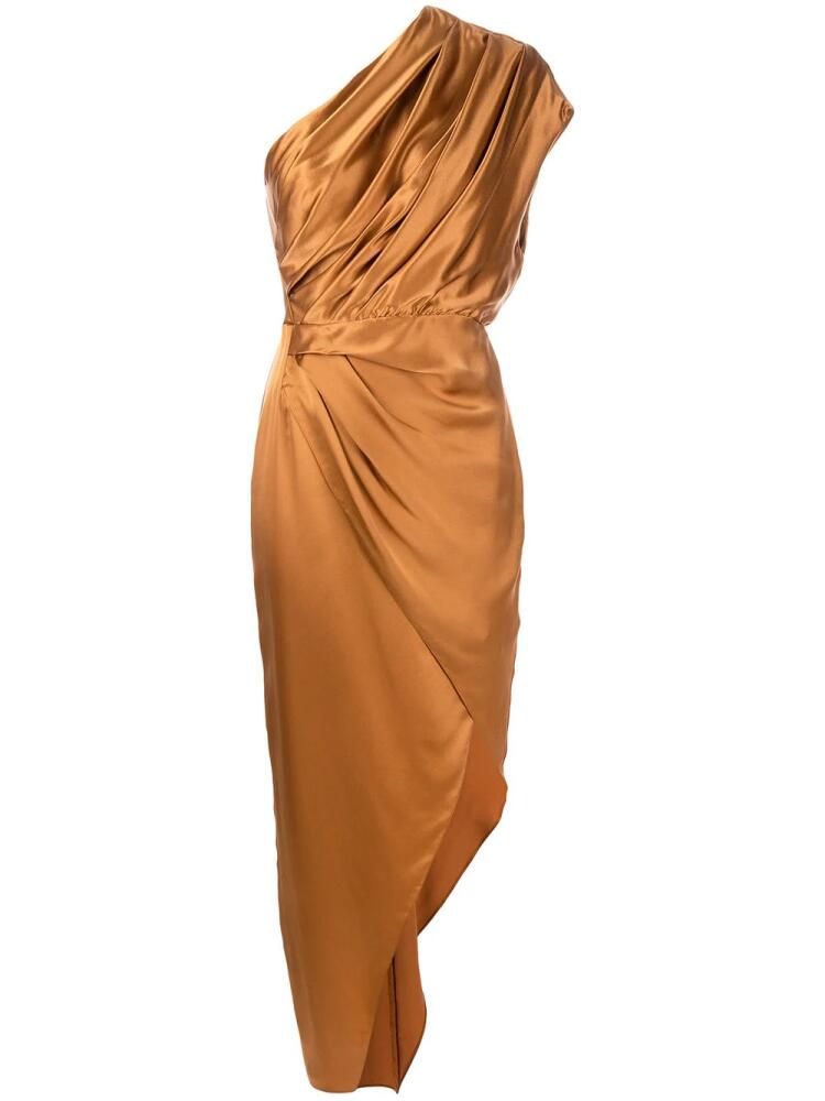 Michelle Mason asymmetric open back dress - Orange Cover