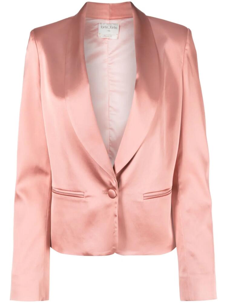 Forte Forte single-breasted satin blazer - Pink Cover