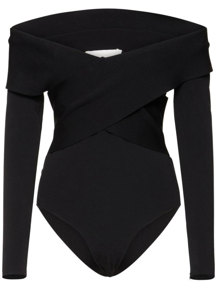 ROLAND MOURET Stretch Viscose Knit Bodysuit Cover