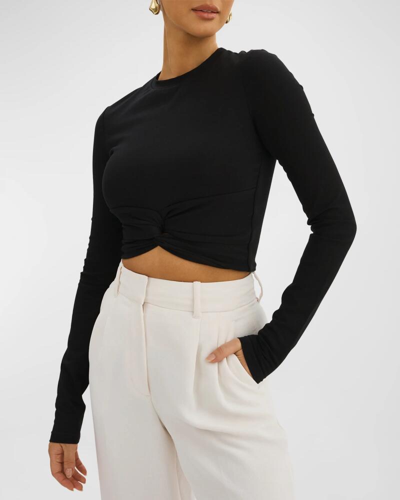 LaMarque Ksenia Twisted Long-Sleeve Crop Top Cover