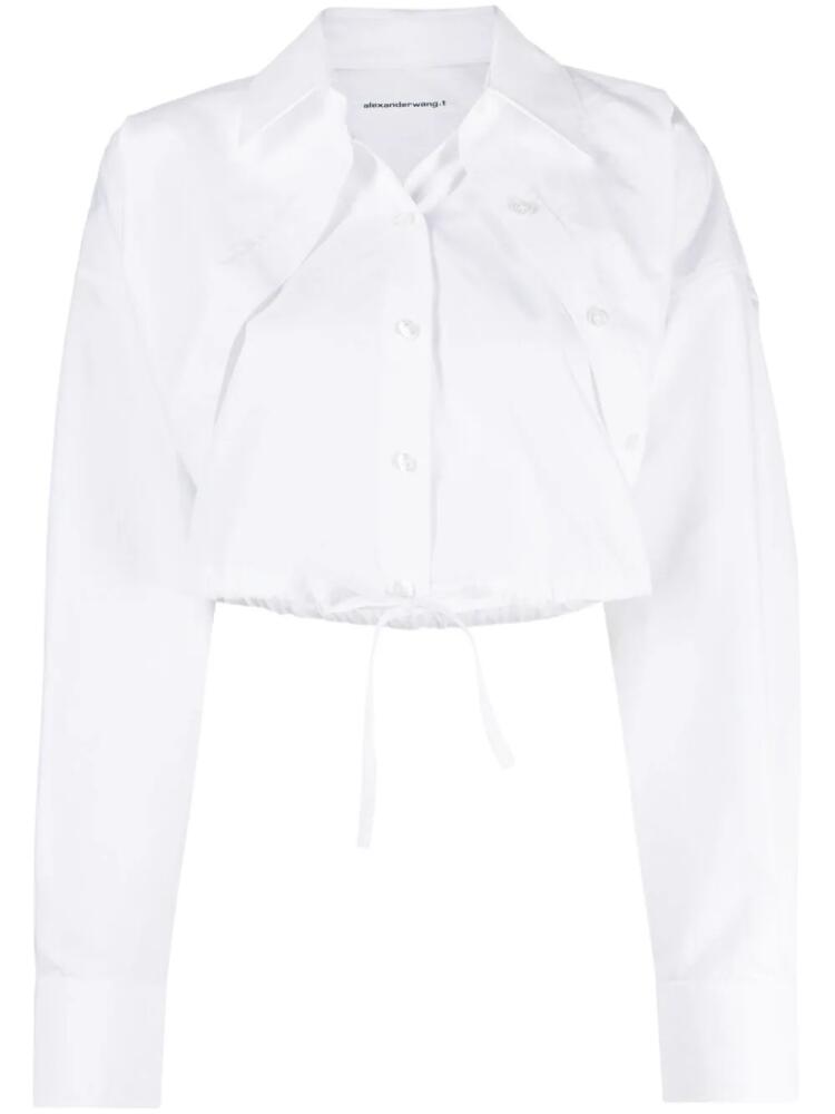 Alexander Wang layered-effect cropped cotton shirt - White Cover