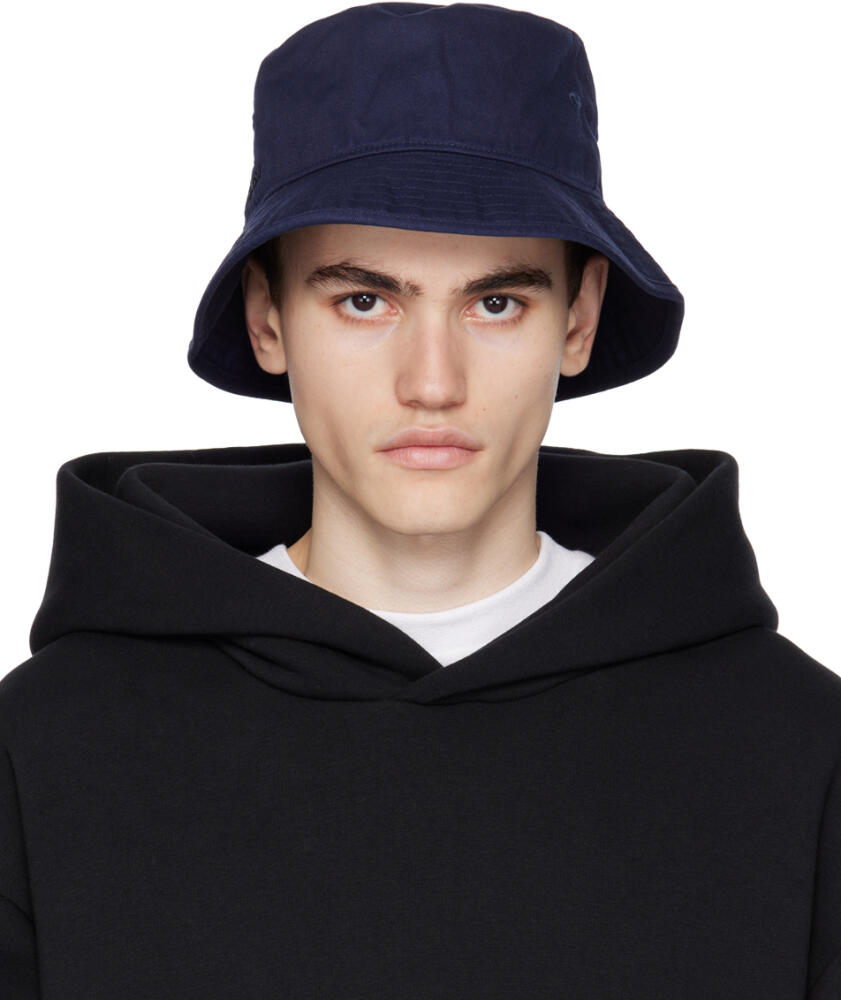 Acne Studios Navy Embroidered Bucket Hat Cover