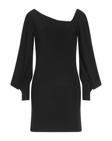 Virna Drò Woman Mini dress Black Polyester, Elastane Cover