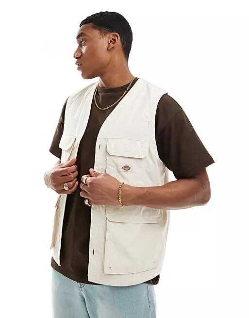 Dickies Fishersville utility vest in beige-Gray Cover