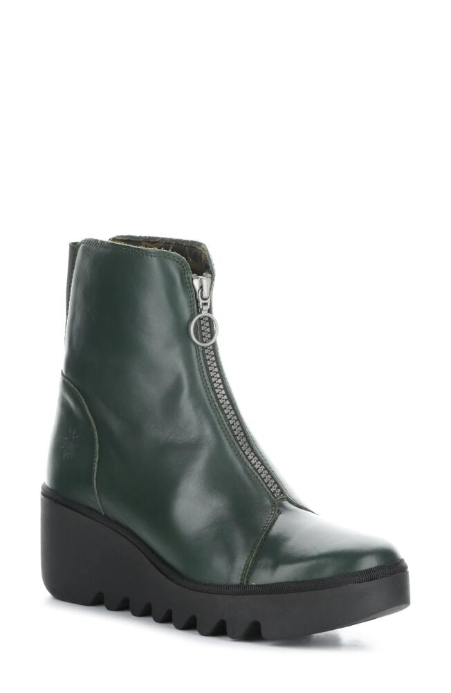 Fly London Boce Wedge Bootie in Dark Green Cover