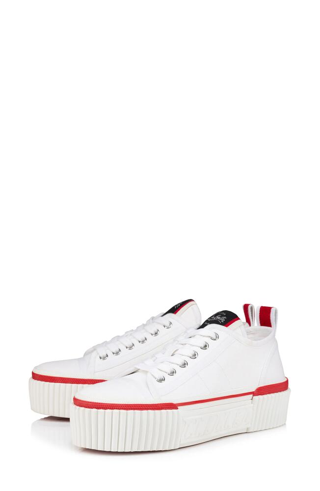 Christian Louboutin Super Pedro Platform Sneaker in White Cover