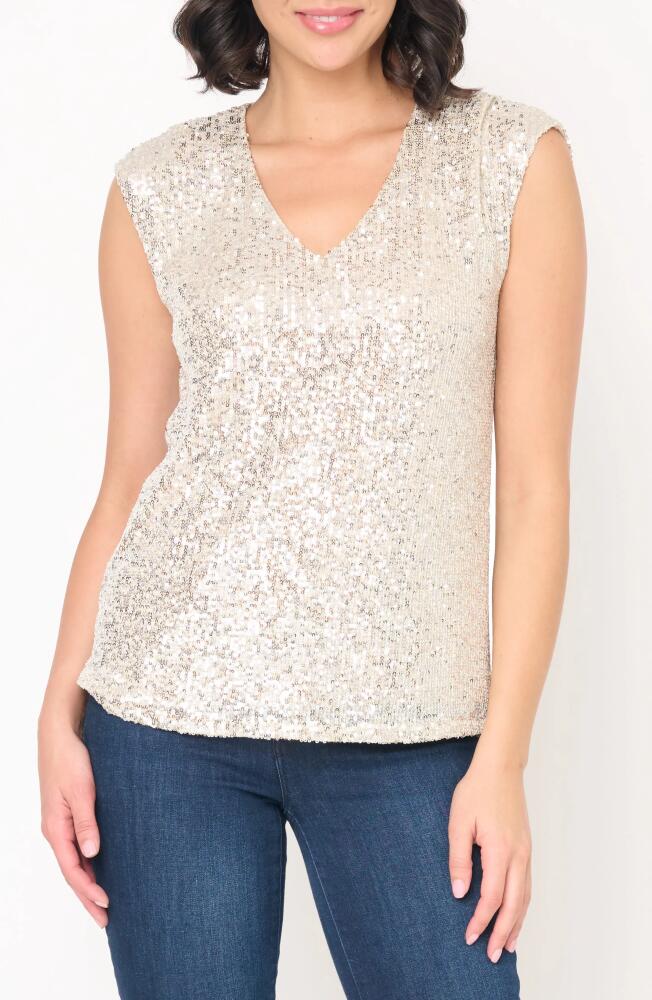 GIBSONLOOK Sparkle & Shine Sequin Top in Champagne Cover