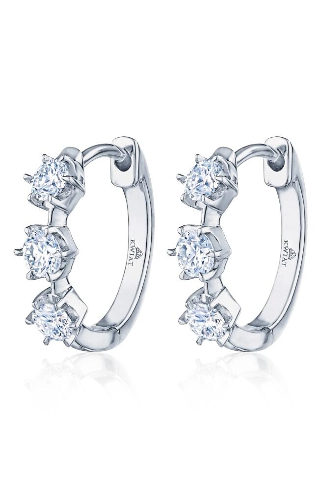 Kwiat Starry Night Diamond Huggie Hoop Earrings in White Gold Cover