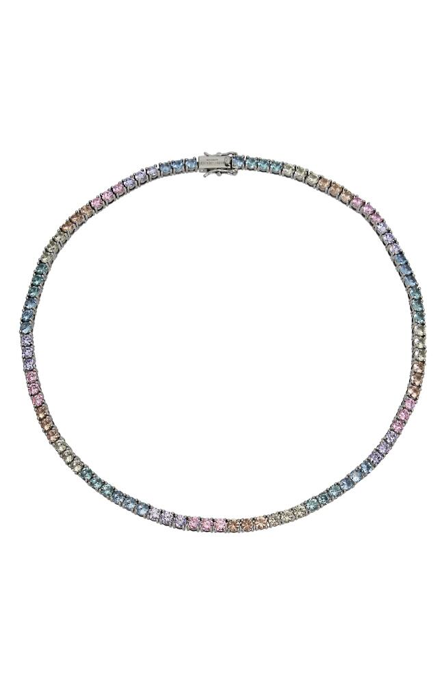 Kurt Geiger London Pastel Cubic Zirconia Tennis Necklace in Multi Cover