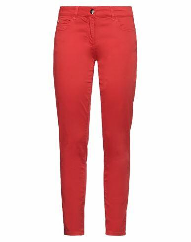 Nenette Woman Pants Tomato red Cotton, Elastane Cover