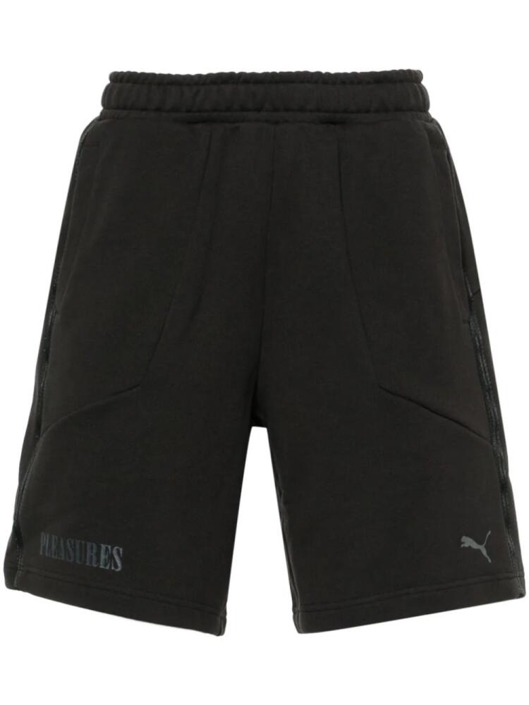 PUMA x PLEASURES logo-print track shorts - Black Cover