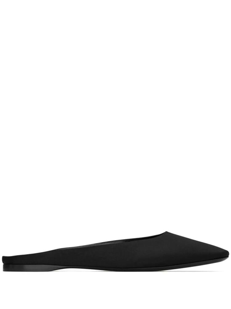 Saint Laurent Lido silk-crepe slippers - Black Cover