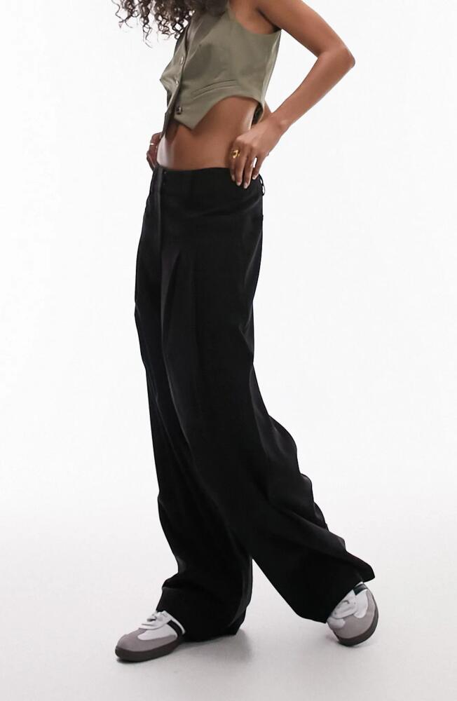 Topshop Wide Leg Trousers in Black Cover