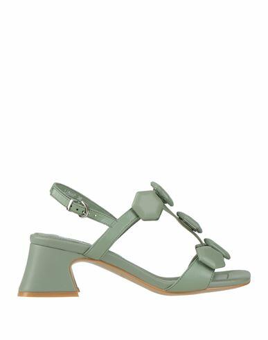 Jeannot Woman Sandals Sage green Soft Leather Cover