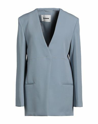 Jil Sander Woman Blazer Pastel blue Wool Cover