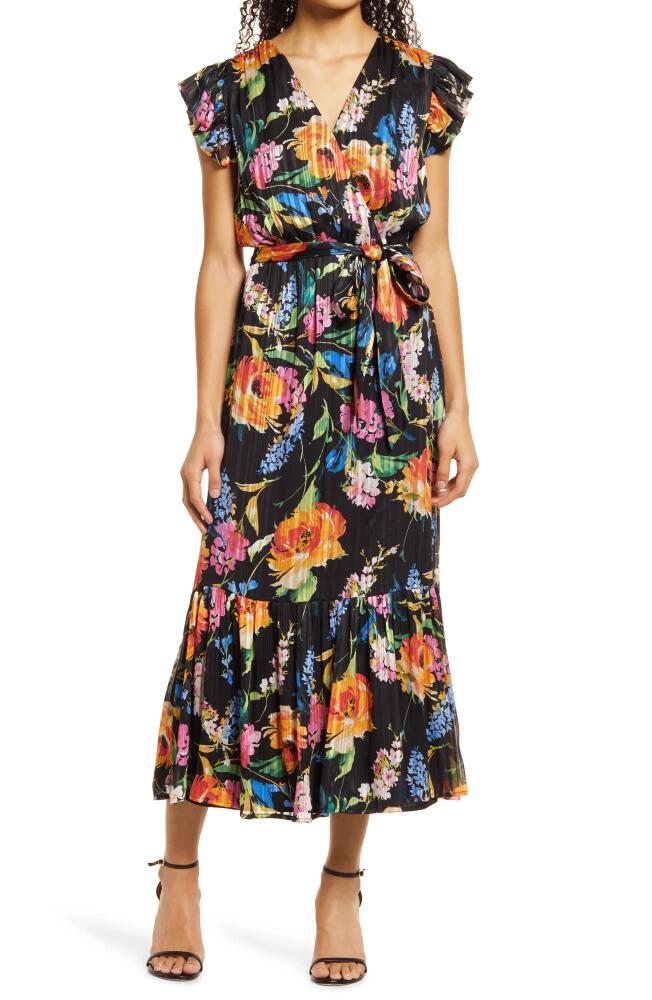 Sam Edelman Sam Edlelman Floral Faux Wrap Midi Dress in Pink Multi Cover