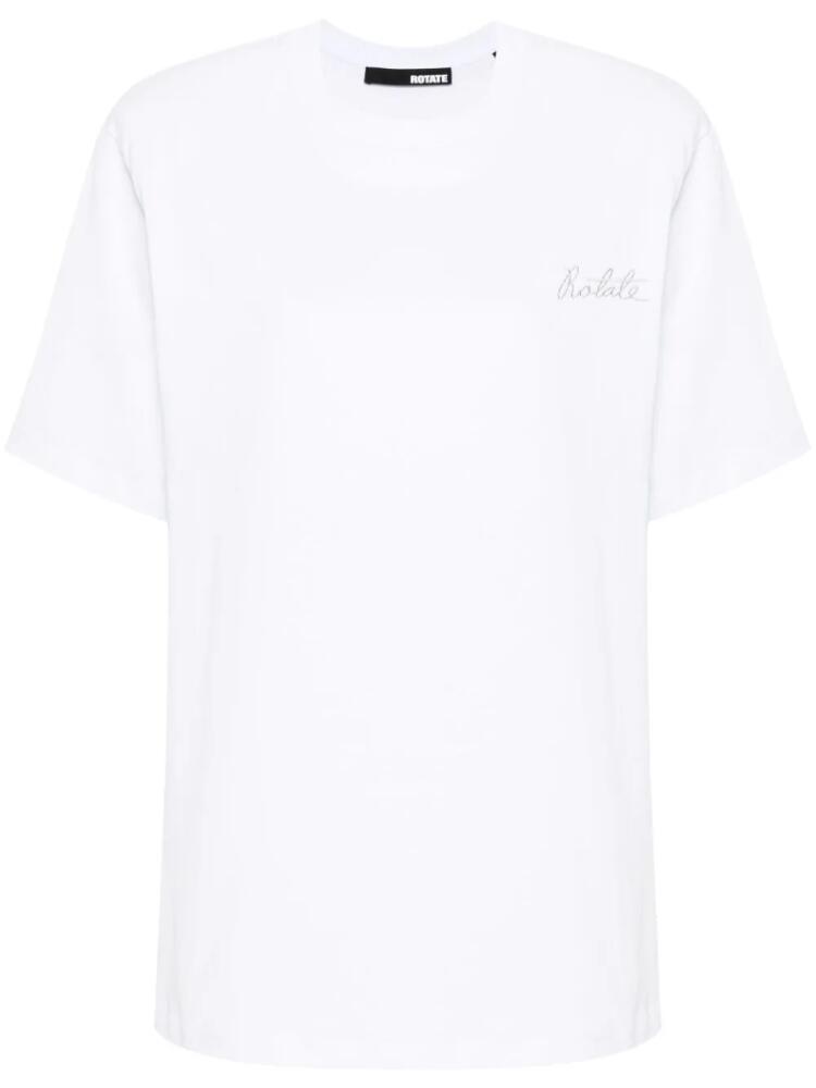 ROTATE BIRGER CHRISTENSEN logo-embroidered organic cotton T-shirt - White Cover