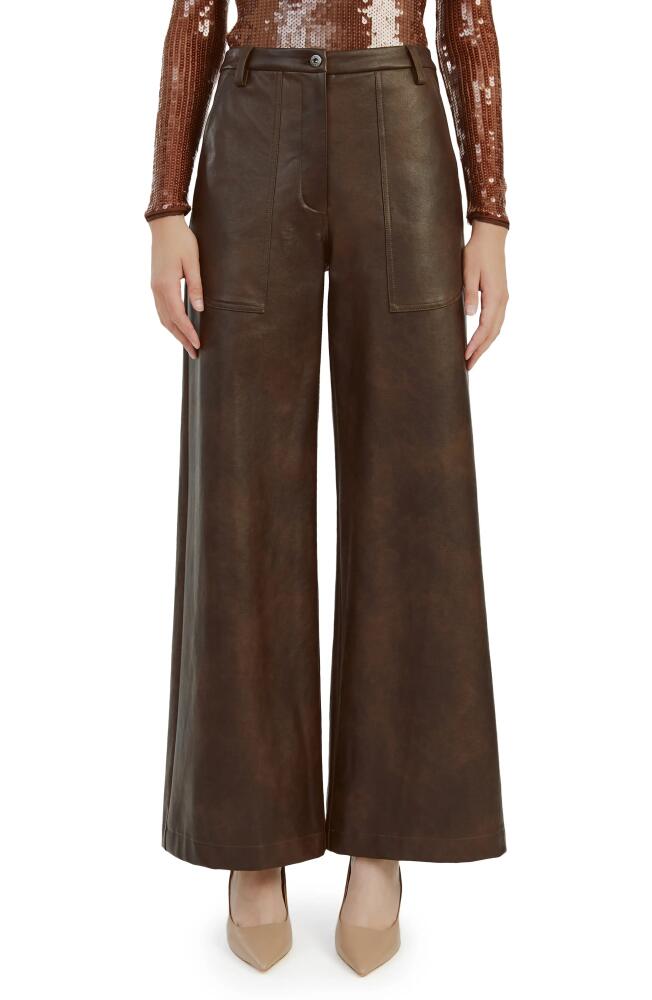 Bardot Faux Leather Wide Leg Pants in Dark Choco Cover