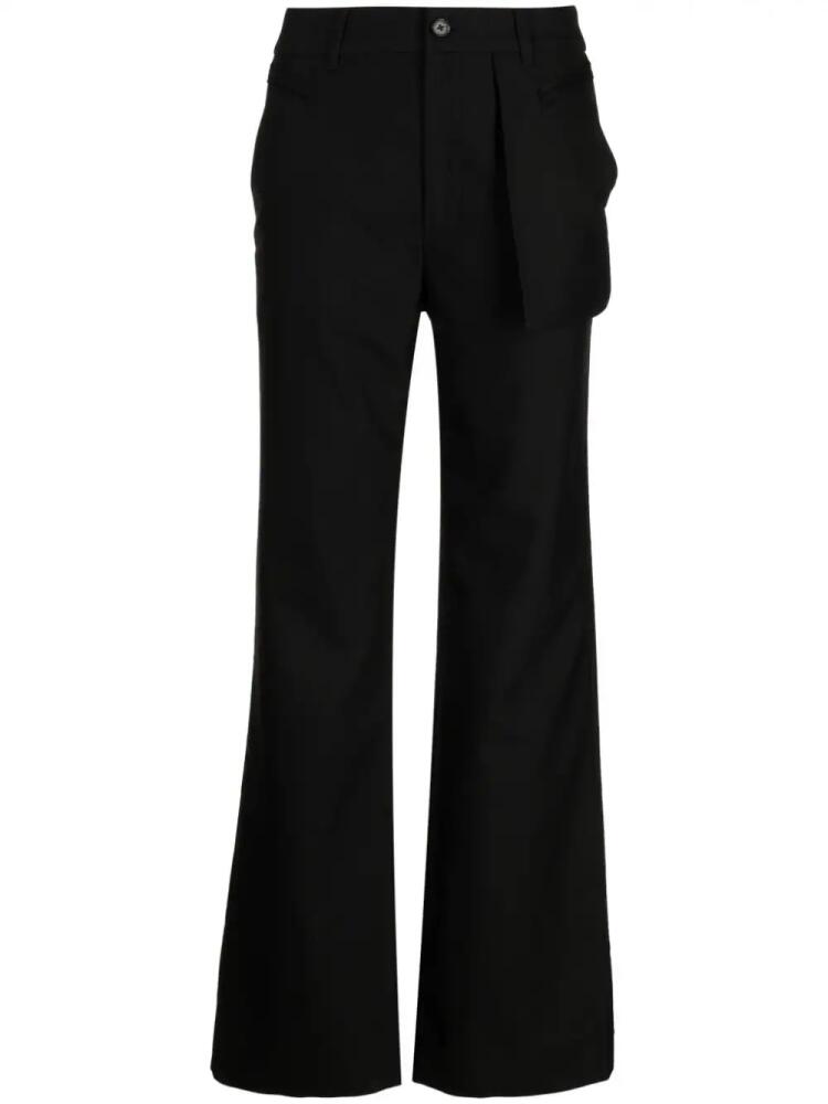 Feng Chen Wang mid-rise button-fastening flared trousers - Black Cover