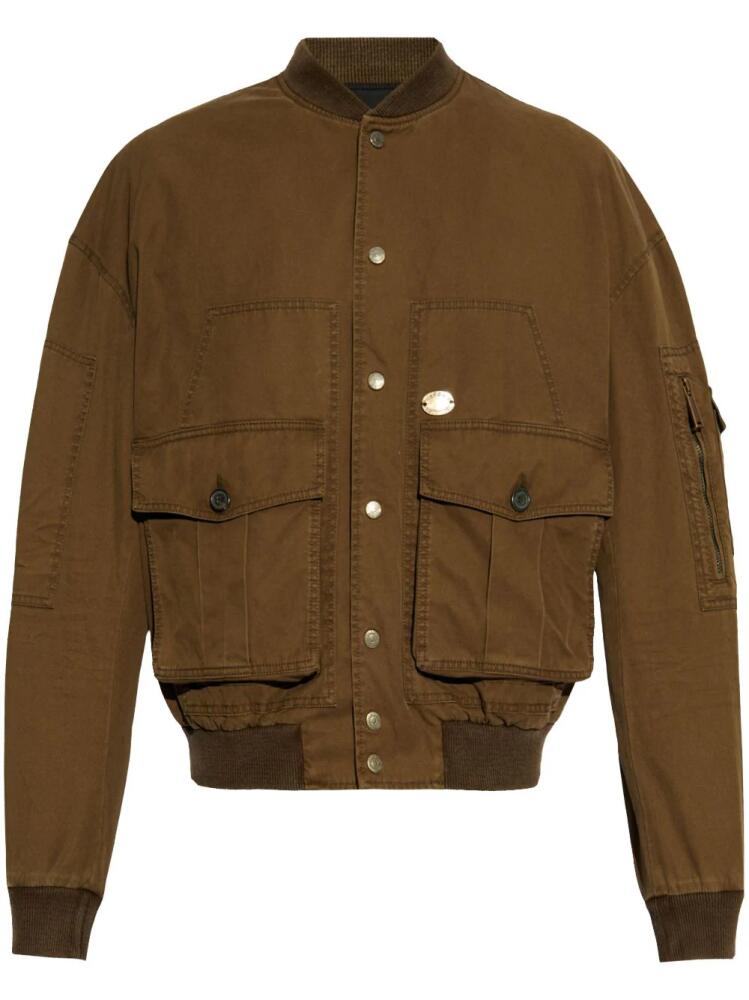 DSQUARED2 logo-plaque bomber jacket - Brown Cover