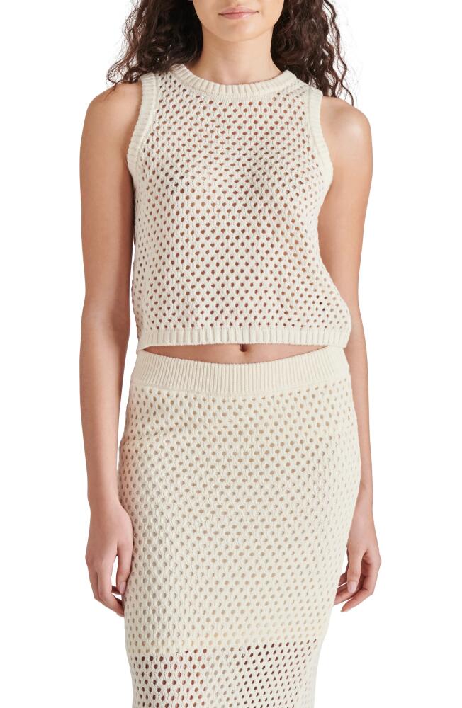 Steve Madden Melina Open Stitch Sleeveless Sweater in Natural Cover