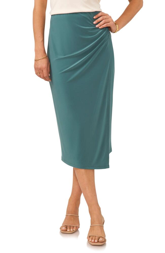 Vince Camuto Ruched Side Slit Stretch Jersey Skirt in Deep Alpine Cover