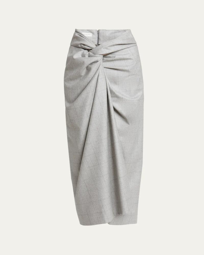 Dries Van Noten Sidras Twist-Front Midi Skirt Cover