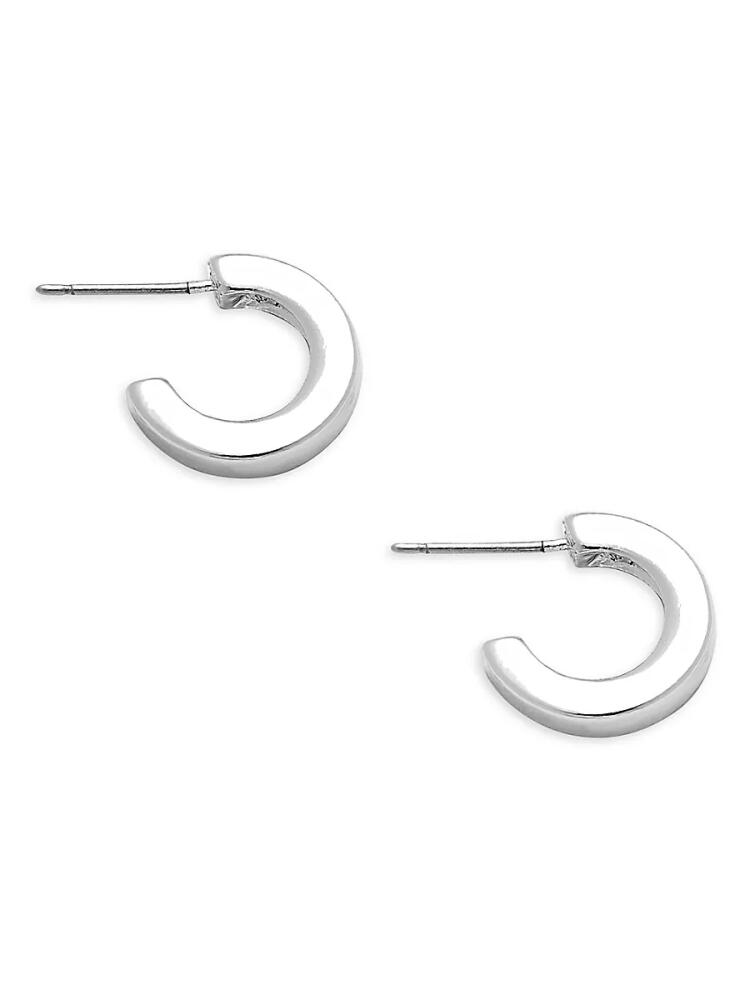 AVA & AIDEN Women's Silvertone Half Hoop Earrings Cover