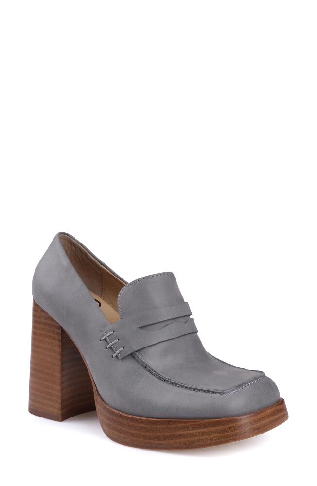 Candie's Hiss Platform Loafer Pump in Dusty Blue Cover