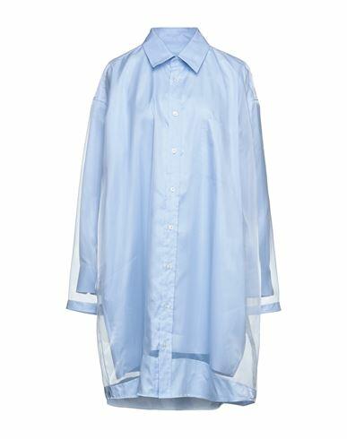 Maison Margiela Woman Shirt Sky blue Polyester, Cotton Cover