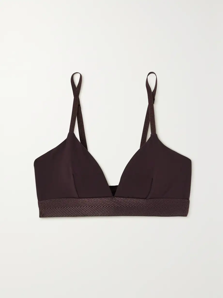 CDLP - + Net Sustain Stretch-tencel Lyocell Soft-cup Triangle Bra - Brown Cover