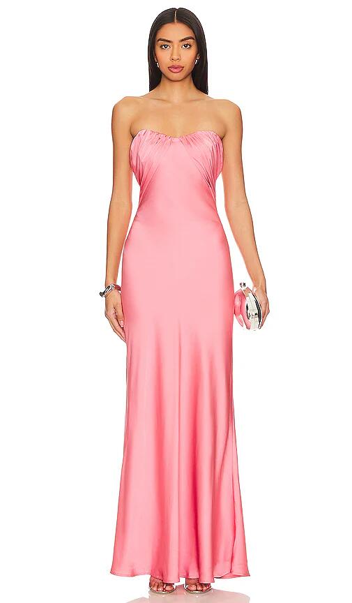 MISHA Livia Maxi Dress in Pink Cover