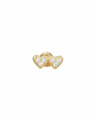 Kurshuni Twin Heartsingle Earring Woman Single Earring Gold 925/1000 Silver, Cubic zirconia Cover