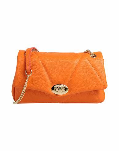 Laura Di Maggio Woman Cross-body bag Orange Leather Cover