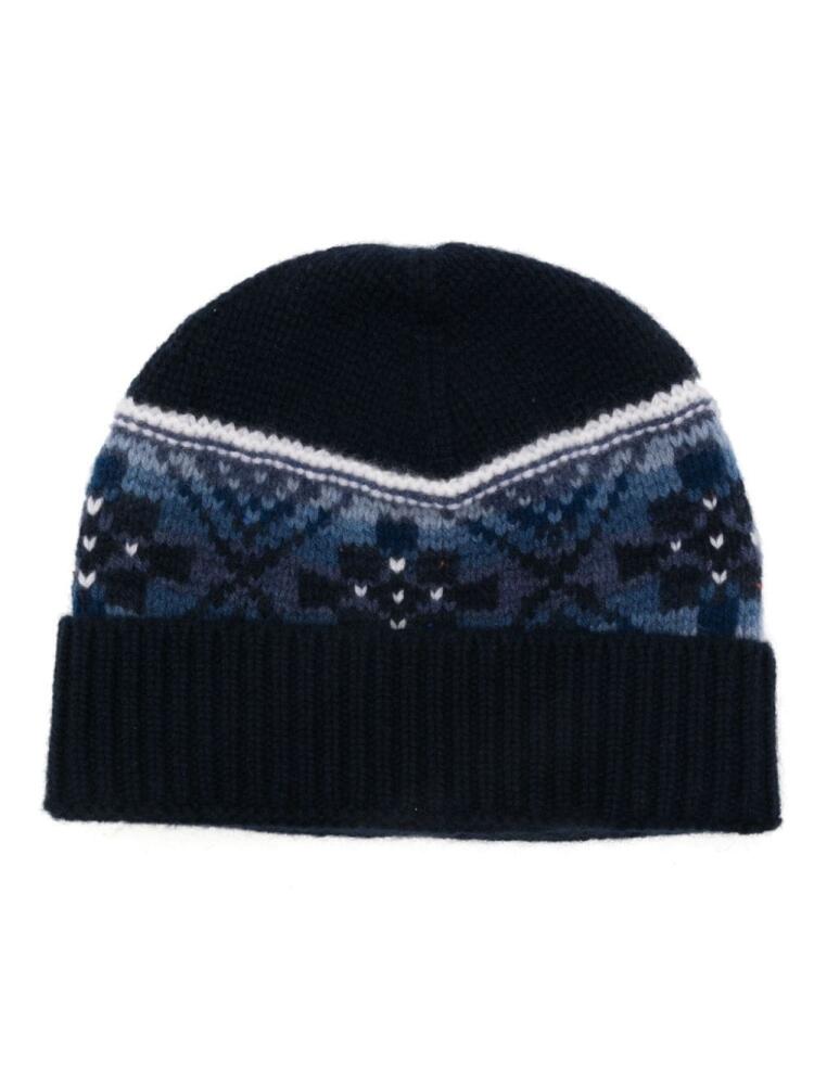 Eric Bompard Fair Isle beanie hat - Blue Cover