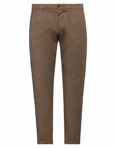 (+) People Man Pants Khaki Cotton, Elastane Cover