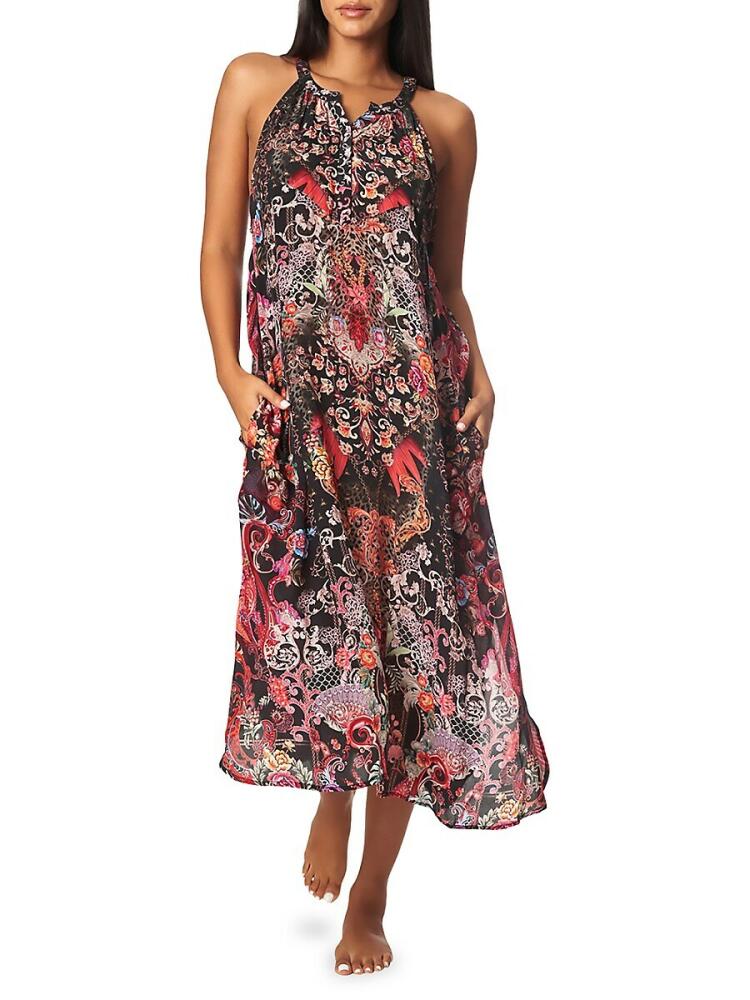 La Moda Clothing Women's Print Cover Up Dress - Vivid Blood Cover