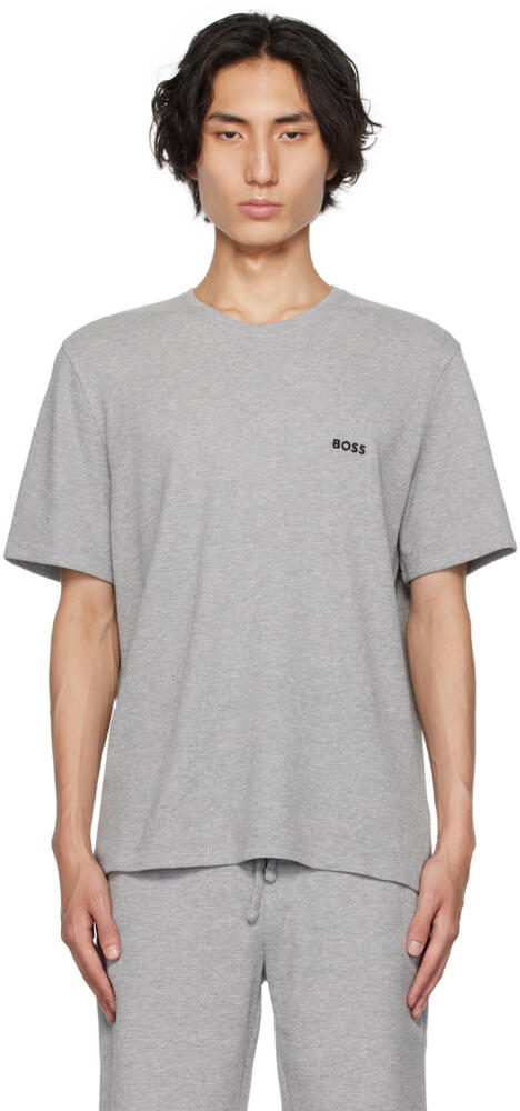 BOSS Gray Embroidered T-Shirt Cover