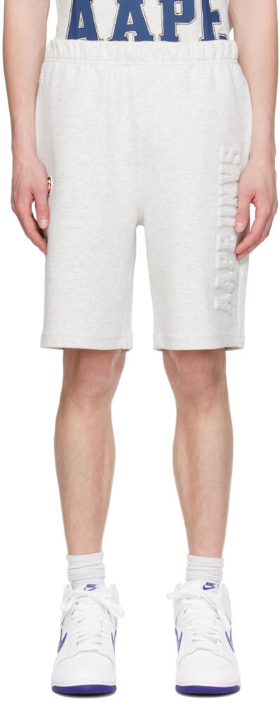 AAPE by A Bathing Ape Gray Embossed Shorts Cover