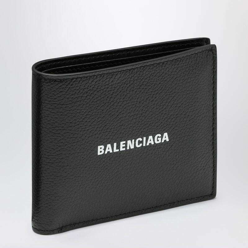 Balenciaga Black horizontal wallet with logo Cover