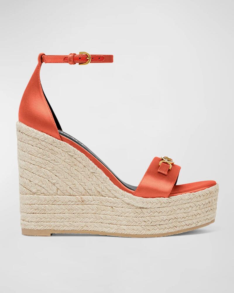 Versace Medusa Silk Ankle-Strap Wedge Espadrilles Cover